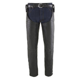 Milwaukee Leather Chaps for Men's Black Leather Belt Less- Adjustable Side Snap Loop Motorcycle Riders Chap- SH1198