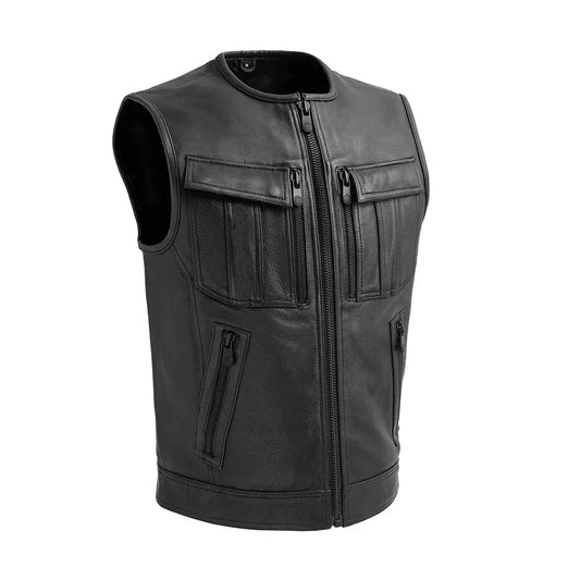 FIM676CDM-Unbeatable Men's Motorcycle Leather Vest