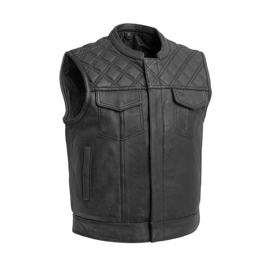 FIM653-QLT-Upside Men's Club Style Leather Vest
