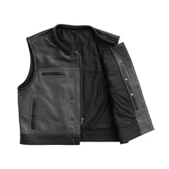 V-Twin Visionary Battleship Perforated Leather Vest