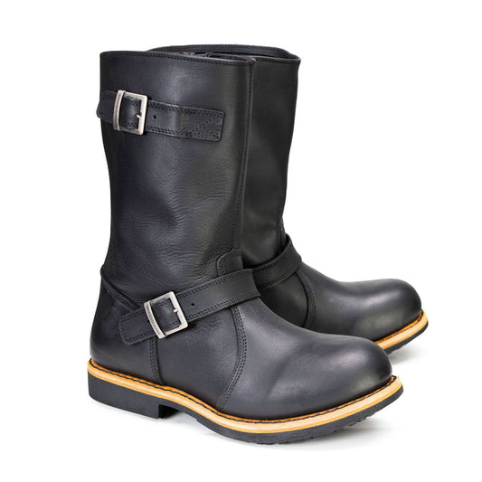 Milwaukee Leather MBM9064 Men's Antique Black Classic Engineer Motorcycle Riding Boots