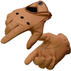 Milwaukee Leather MG7508 Men's Saddle Tan Leather Driving Gloves with Wrist Snap