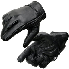 Milwaukee Leather MG7510 Men's 'Gel Palm' Black Short Wrist Leather Gloves