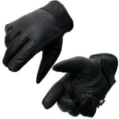 Milwaukee Leather MG7522 Men’s Black Leather Waterproof Cruiser Glove with Gel Palm