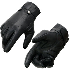 Milwaukee Leather MG7710 Women's Black Perforated Leather Driving Gloves with Gel Palm