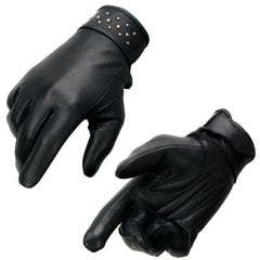 Milwaukee Leather MG7760 Women's Black Leather Gloves with Gel Palms