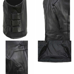 Milwaukee Leather MLL4501 Women's 'Basher' Black SWAT Style Club Style Motorcycle Leather Vest