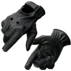 Milwaukee Leather SH247 Men's Black Leather Unlined Classic Style Driving Gloves