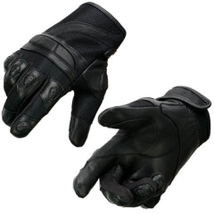 Milwaukee Leather SH802 Women's Black Leather and Mesh Racing Gloves with Padding