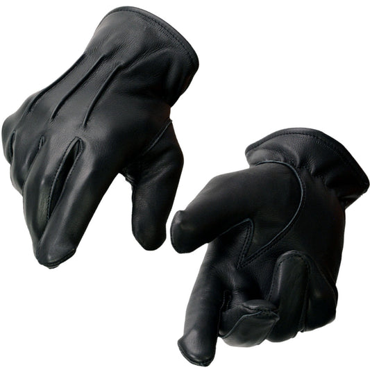 Milwaukee Leather SH865 Men's Black Welted Deerskin Leather Thermal Lined Gloves