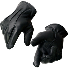 Milwaukee Leather SH865 Men's Black Welted Deerskin Leather Thermal Lined Gloves