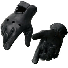 Milwaukee Leather SH868 Men's Classic Driving Black Unlined Deerskin Leather Gloves