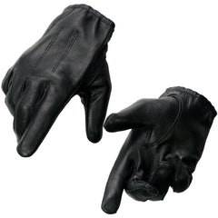 Milwaukee Leather SH887 Men's Black Short Wrist Deerskin Unlined Leather Gloves