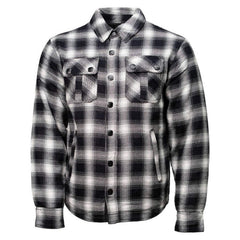 Milwaukee Leather Men's Black and White Heavy-Duty Checkered Flannel Riding Shirt - Warm Lined - Zippered Hand Pockets - MPM1638