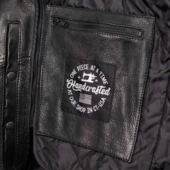 Milwaukee Leather USA MADE MLJKM5003 Men's Black 'Echo' Premium Leather Motorcycle Jacket with Reflective Piping