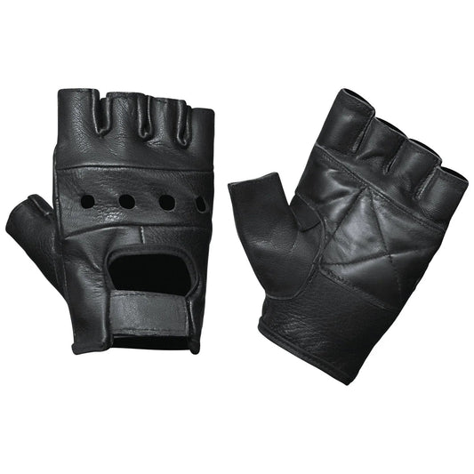 Gripshield - Men's Leather Motorcycle Fingerless Gloves