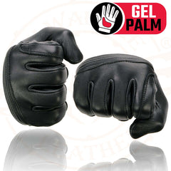 Milwaukee Leather MG7735 Women's 'Flex Knuckles' Black Premium Leather Gloves with Gel Palms