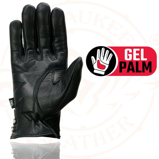 Milwaukee Leather MG7765 Women's Black Leather Driving Gloves with Gel Palms