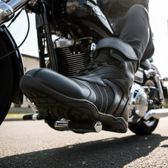 MMCC Men’s Ridge Racer Sport Boots – Black Leather & 600D, Lightweight w/ Reflective Material-MBM9180