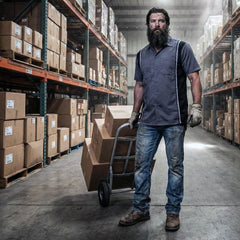 Milwaukee Motorcycle Clothing Co. Men’s Blk/Grey Mechanic Work Shirt – w / Reflective Strip, Rider‑Built MDM11612