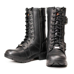 Milwaukee Leather Women’s Waterproof Leather Ring Strap Lace-To-Toe Riding Boots – Zipper Lock Design - MBL9391