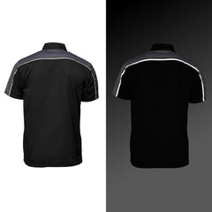 Milwaukee Motorcycle Clothing Co. Men’s Blk/Grey Mechanic Work Shirt – w / Reflective Strip, Rider‑Built MDM11601