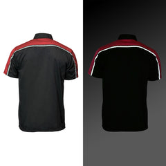 Milwaukee Motorcycle Clothing Co. Men’s Blk/Red Mechanic Work Shirt – w / Reflective Strip, Rider‑Built MDM11606