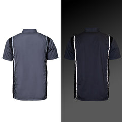 Milwaukee Motorcycle Clothing Co. Men’s Blk/Grey Mechanic Work Shirt – w / Reflective Strip, Rider‑Built MDM11612
