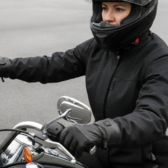 Milwaukee Leather MG7713SET Women's Heated Black Leather Winter Gloves w/ Battery Pack-Wire Harness and i-Touch