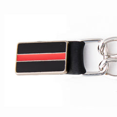 Milwaukee Leather Rose Engraving Medallion Vest Extender - Double Chrome Chains Genuine Leather 6.5" Extension MLA6018-Single