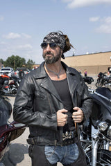 Milwaukee Leather MLM1570 Men’s Black Premium Cowhide Leather Utility Pocket Motorcycle Jacket