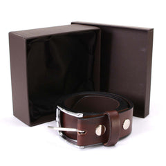 Milwaukee Leather MP7118 Men's Classic Brown Leather Belt with Brass Buckle