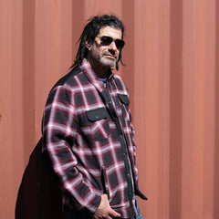 Milwaukee Leather Men's Red and Black Heavy-Duty Checkered Flannel Riding Shirt - Warm Lined - Zippered Hand Pockets - MPM1637