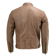 Milwaukee Leather SFM1835 Men's Saddle ‘Café Racer’ Leather Jacket with Snap Button Collar