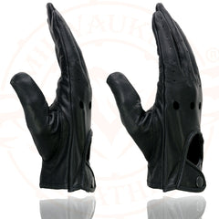 Milwaukee Leather SH729 Men's Black Unlined Leather Pro Driving Gloves