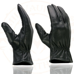 Milwaukee Leather SH734 Men's Black Thermal Lined Leather Motorcycle Gloves w/ Cinch Wrist Closure