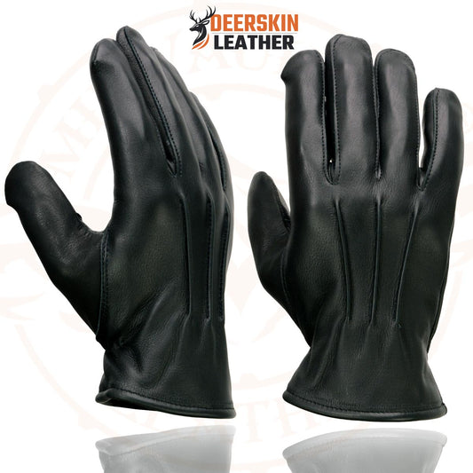 Milwaukee Leather SH865 Men's Black Welted Deerskin Leather Thermal Lined Gloves