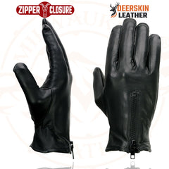 Milwaukee Leather SH867 Men's Black Deerskin Leather Unlined Gloves