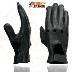 Milwaukee Leather SH868 Men's Classic Driving Black Unlined Deerskin Leather Gloves