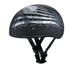 D6-SA DOT Approved Daytona Motorcycle Half Face Helmet - Skull Cap Graphics for Men & Women, Scooters, ATVs, UTVs & Choppers - W/ 2nd Amendment