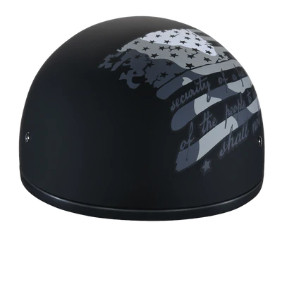 D6-SA DOT Approved Daytona Motorcycle Half Face Helmet - Skull Cap Graphics for Men & Women, Scooters, ATVs, UTVs & Choppers - W/ 2nd Amendment