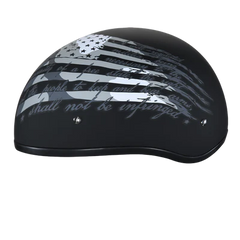 D6-SA DOT Approved Daytona Motorcycle Half Face Helmet - Skull Cap Graphics for Men & Women, Scooters, ATVs, UTVs & Choppers - W/ 2nd Amendment