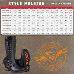 Milwaukee Leather MBL9365 Women's Black 14-Inch Classic Harness Square Toe Leather Tall Motorcycle Boots