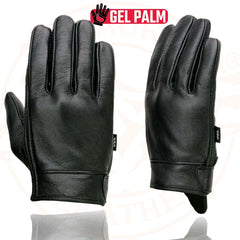 Milwaukee Leather MG7510 Men's 'Gel Palm' Black Short Wrist Leather Gloves
