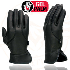 Milwaukee Leather MG7700 Women's Black Lightweight Leather Gloves with Gel Palm