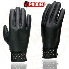 Milwaukee Leather MG7760 Women's Black Leather Gloves with Gel Palms