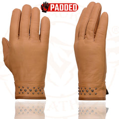 Milwaukee Leather MG7760 Women's Saddle Leather Gloves with Gel Palms