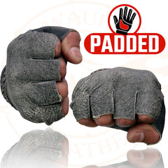 Milwaukee Leather MG7761 Women's Fingerless Distressed Gray Leather Gloves with Gel Palms