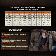 Milwaukee Leather MLM1518 Men's 'Scoundrel' Vintage Crazy Horse Brown Leather Jacket w/ Removable Hoodie