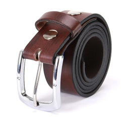 Milwaukee Leather MP7118 Men's Classic Brown Leather Belt with Brass Buckle
